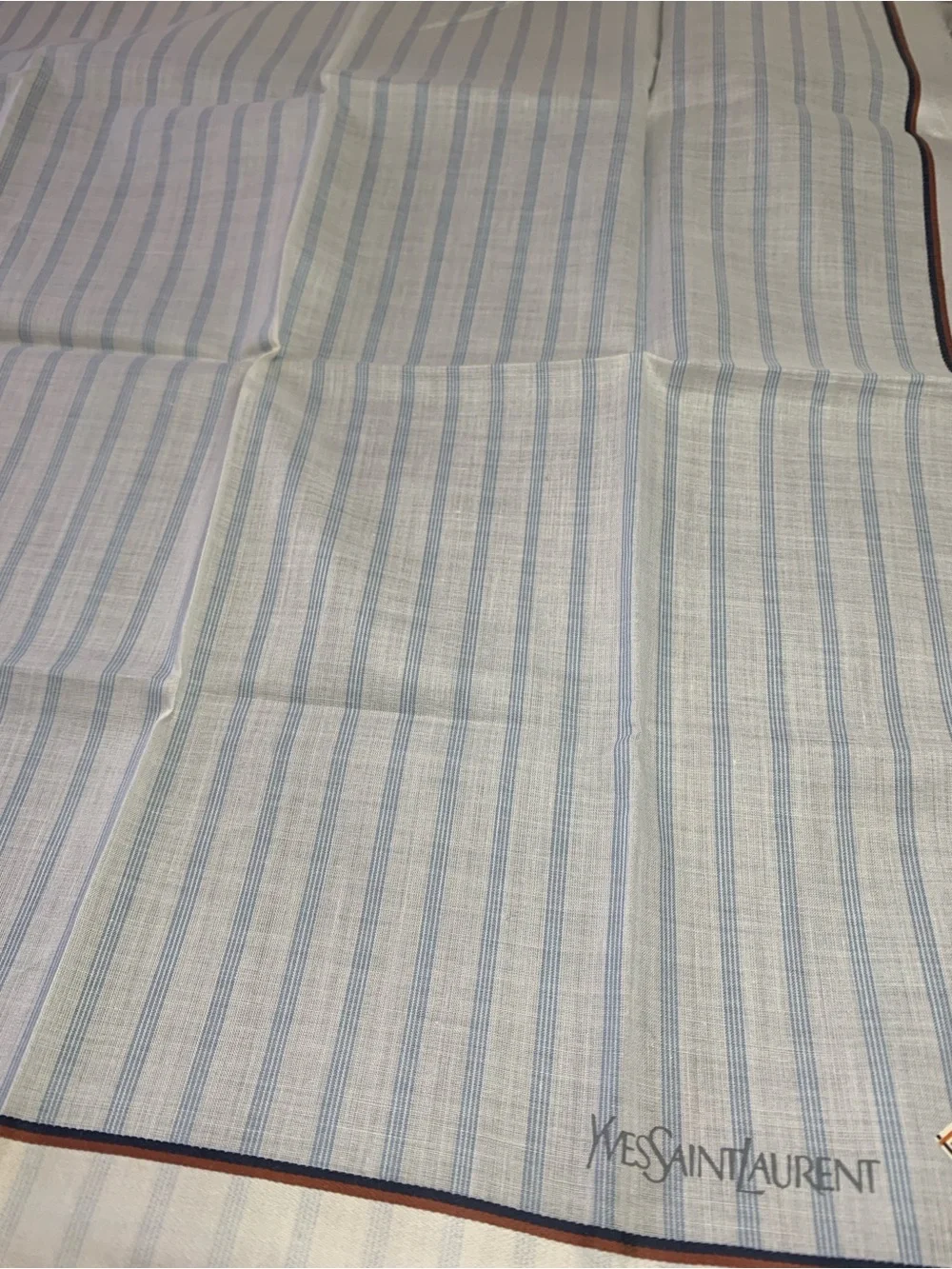Yves Saint Laurent  White Cotton Handkerchief
